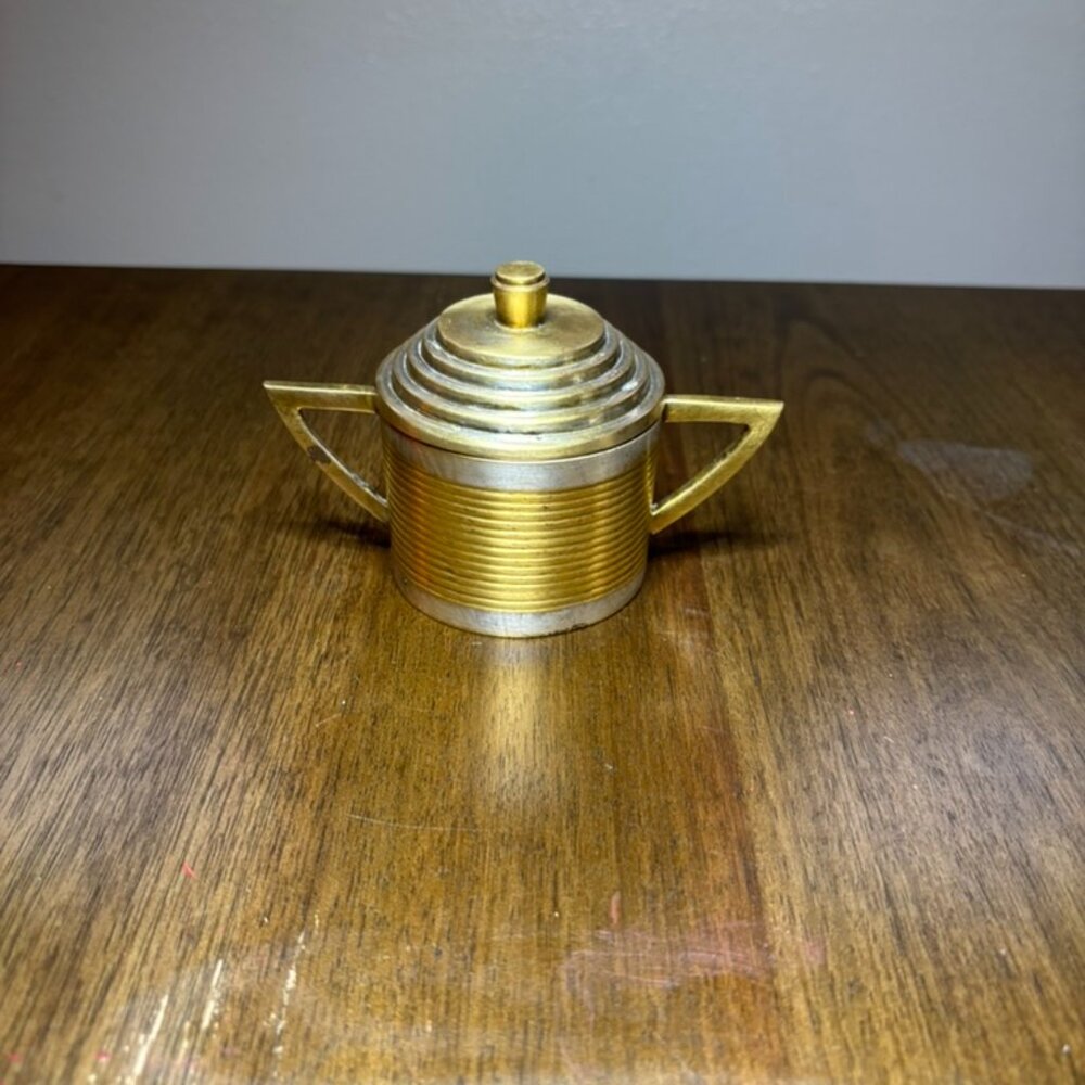 Vintage Brass Sugar Bowl Larry Laslo style